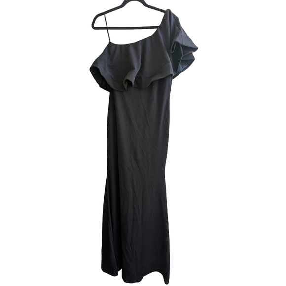 Lulu's So Amazed Black One Shoulder Maxi Dress - Picture 4 of 9
